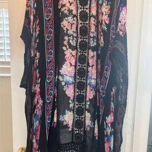Floral Black Kimono